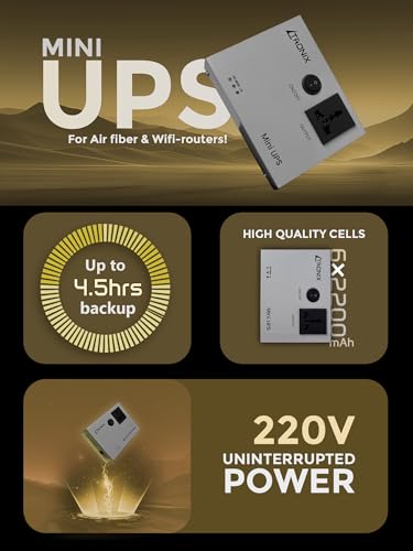 Image of Mini UPS for Jio AirFibre, Airtel AirFiber Plus and WiFi Routers, Massive 13,200mAH Battery, Up to 4.5 Hours Backup, Zero Lag Switching, 1 Year Warranty, Made in India (Cool Grey)