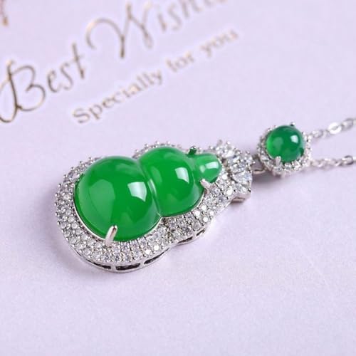 Collier de gourde vert naturel argent S925 authentique jade