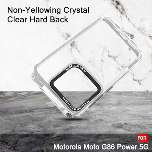 Image of TheGiftKart Hybrid Shockproof Back Cover Case for Motorola Moto G86 Power 5G | Stylish Camera Border | Electroplated Buttons | Crystal Clear Hard Back Cover Case (TPU & PC, Transparent Bumper)