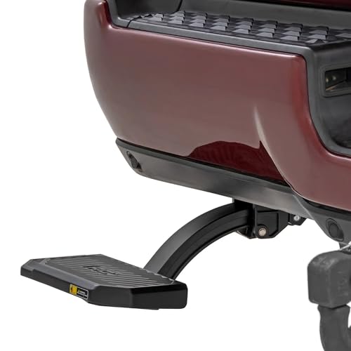 Rough Country Retractable Bed Step for Ram 2500/3500 (2019-2025) - Manual Pull Tailgate Step, Non-Slip Truck Step