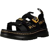 dr martens sandalen gebraucht Atemberaubend Dr. Martens Unisex Pearson II Sandals, Black Lustre Coated Leather & Black/DMS Yellow Airwair Webbing, 43 EU