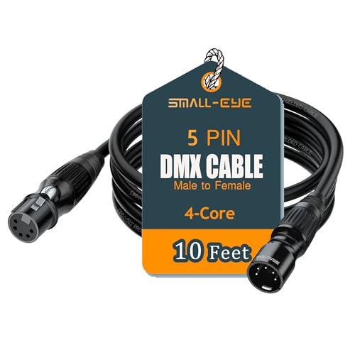 SMALL-EYE 5 Pin DMX Cables 10 ft 1-Pack, 4-Core Male to Female