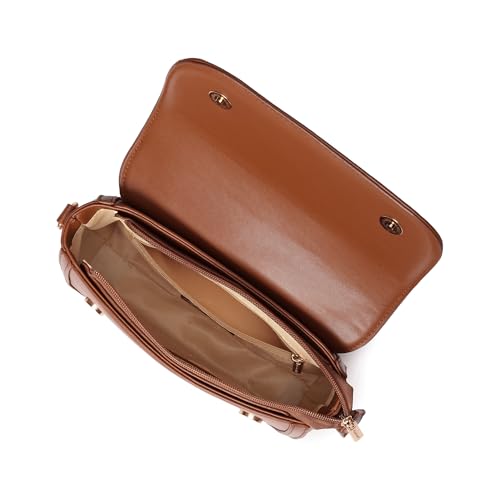 Image of Fastrack Sherpa-Panel Sling Bag for Women | Faux Leather Crossbody with Zipper Closure, Gold Hardware and Detachable Strap | Compact Textured Bag for Casual and Evening Outfits