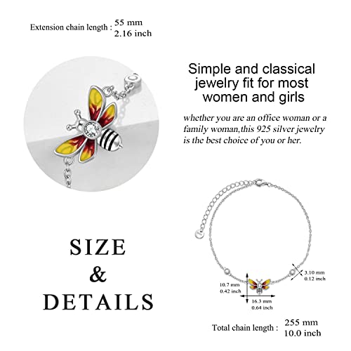Image of YAFEINI Anklet Bracelets for Women Girls Sterling Silver Hummingbird /Dragonfly /Butterfly Link Chain Anklets Jewelry Gifts