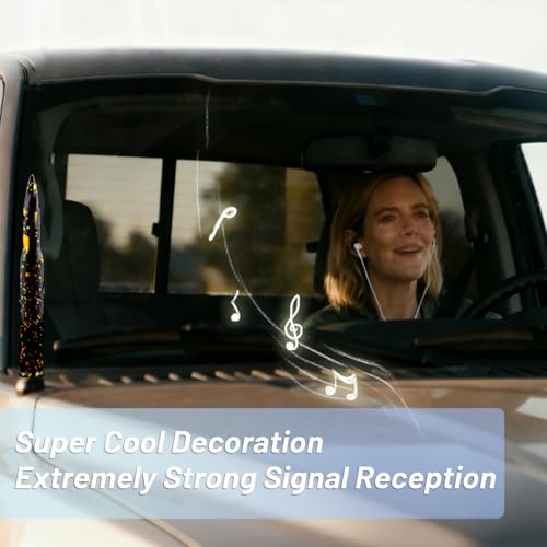 Image of 50 Cal Bullet Antenna Replacement for Car and Truck, Short Stubby Antenna Mast, Waterproof Car Stereo Aerial for Ford F150 F250 F350, Dodge Ram 1500 2500 3500, Chevy Silverado, GMC Sierra(Black)