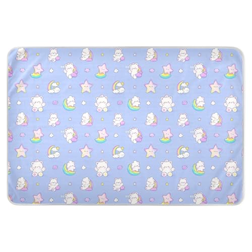 Cute Cartoon Bear Star Purple Peach Changing Pad Covers Waterproof Washable Bed Pad Changing Pad Liner for Kids Adults Pets , 52