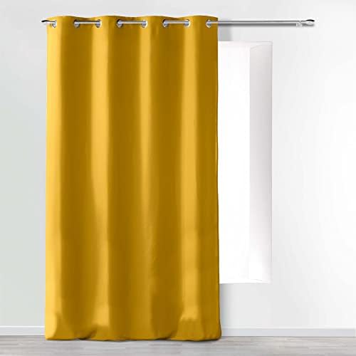 Douceur d'Intérieur Absolu Microfibre Curtain with Eyelets, Plain, Polyester, polyester, Light Pink, 140 cm x 260 cm