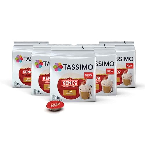 Tassimo Kenco Café au Lait Coffee Pods x16 (Pack of 5 Total 80 Capsules)