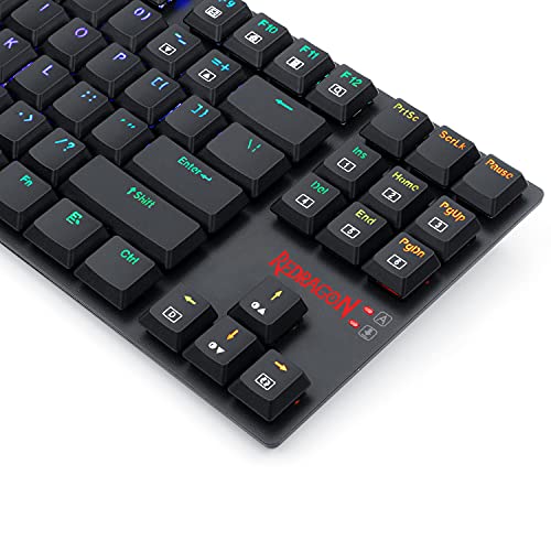 Redragon K607 Mechanical Gaming Keyboard, Rgb Led Backlit, 87 Key Tenkeyless, Low Profile With Blue Switches For Windows Pc Gaming (Wired) #TOP6