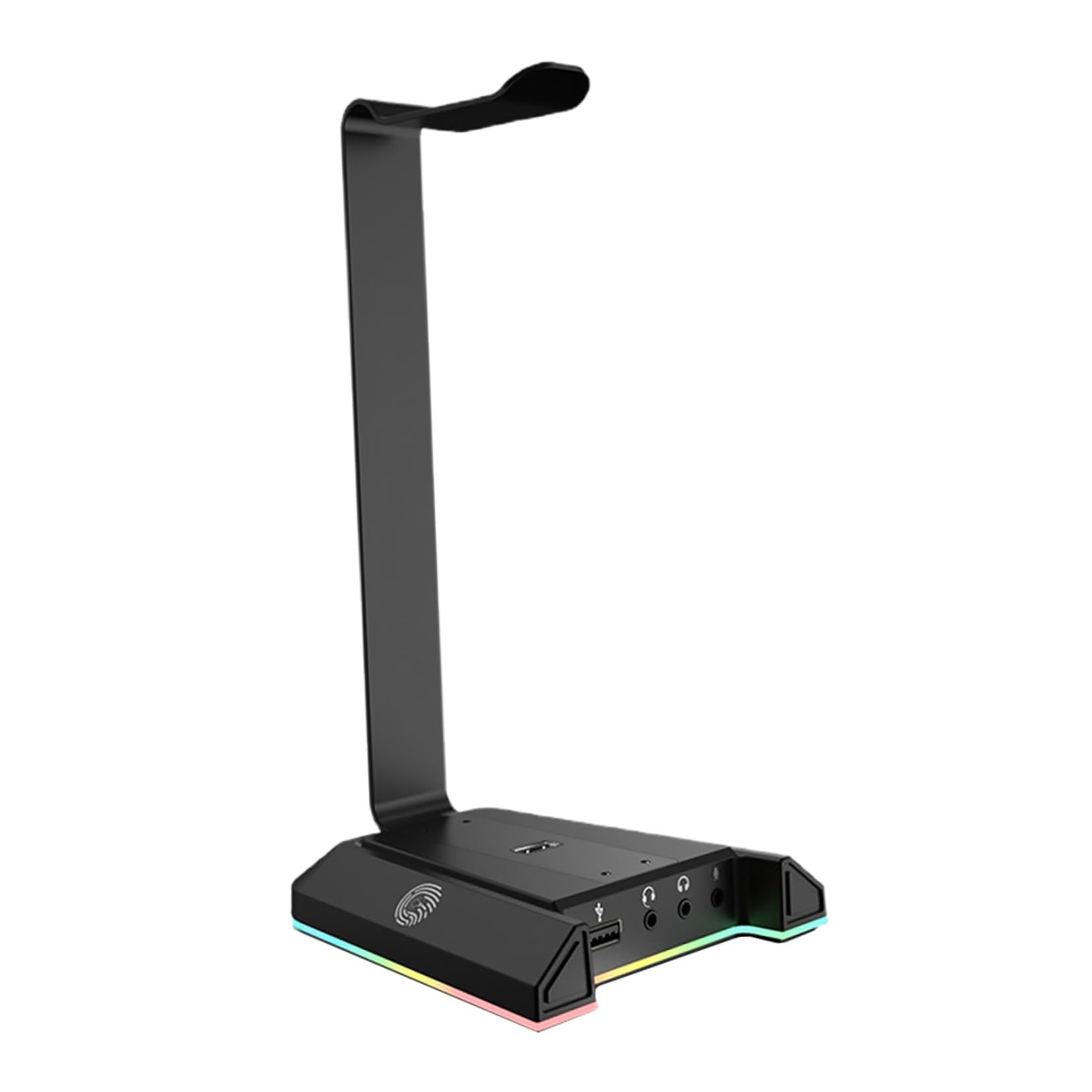 ULTECHNOVO Soporte de Sobremesa para Auriculares Rgb para Juegos Negro Abs | Diseño de Escritorio, Compatible Teléfono y Auriculares, Accesorio para Ordenador y PC Gaming