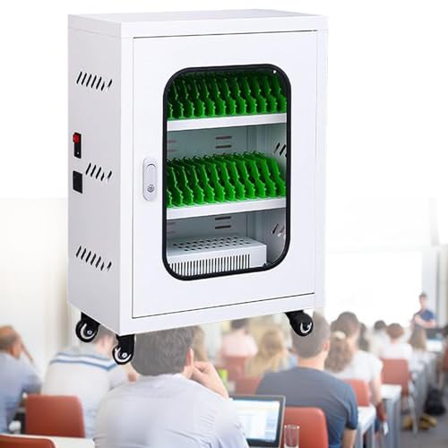 60-Port Rechargeable Mobile Phone Storage Locker &amp; USB Charging Station, 60 Ports for Office/Classroom, Secure Charging Cabinet for Cell Phones &amp; Devices