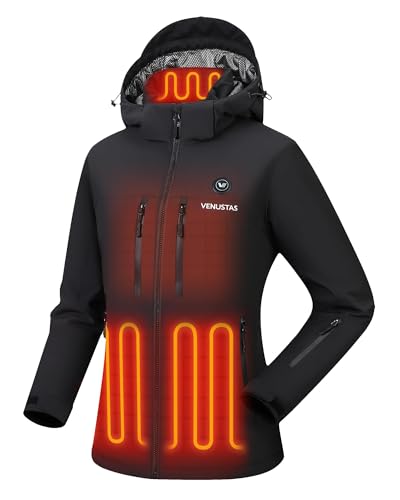Venustas 12V Lightweight Heated Jacket for Women with Battery, Versatile Softshell Heated Coat, Slim Fit Heated Clothing