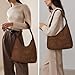 Imagen de GSenhui Hobo Bag Tote Bag Damen Uni Tasche Umhängetasche Gross Tragetasche Große Kapazität Damen Schultertaschen Handtasche Schule Vintage Beuteltasche Ledertasche Schwarz