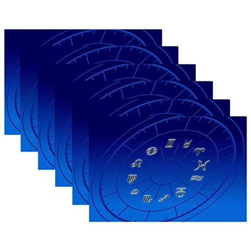 Set de table bleu antidérapant et résistant à la chaleur lot de 6 - 6