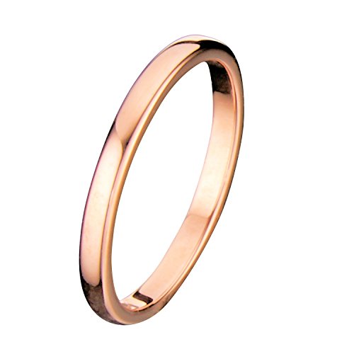 Mj Metals Jewelry 2Mm Elegant 18K Rose Gold Plated Men Women Traditional Wedding Band Or Engagement Ring Size 12 #TOP11