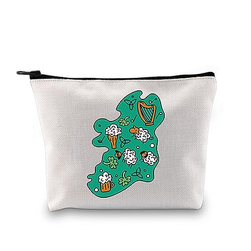 G2TUP Ireland Lover Gift Ireland Country Makeup Bag Ireland Travel Cosmetic Bag Ireland Souvenir Gift Ireland Journey Gift (Ireland Country MB)