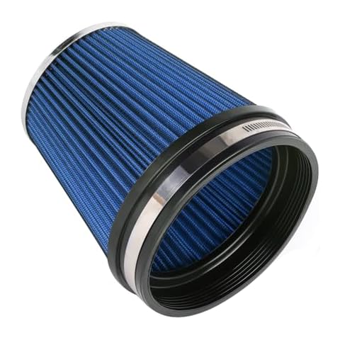 MUGE RACING 6" 152 mm High Flow Inlet Air Filter, Air Intake Cone Filter Replacement Performance Washable Clamp-On Dry, 6'' Tall(Blue) Cover