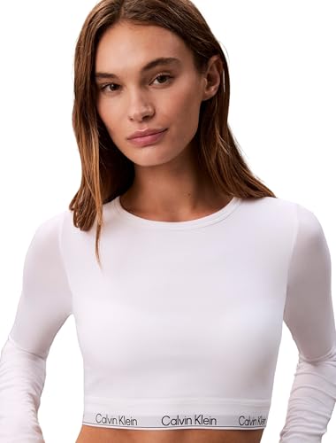 Calvin Klein Damen Bralette Lightly Lined mit Logobund, Weiß (White), L 2