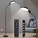 Tageslichtlampe Lichttherapie, Runder Boden Tageslichtlampe Stehlampe, SAD Sonnenlicht Lampe Therapie mit Fernbedienung & Touch Control & Verstellbaren Schwanenhals für Lesen/Büro/Haus (Schwarze)