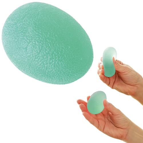 SISSEL® Press Egg Grün, Stark | Hand- und Unterarmtrainer | Förderung von Muskelaufbau und Beweglichkeit | Ergonomisches Design | Inkl. Übungsanleitung | Ideal für Physiotherapie & Rehabilitation