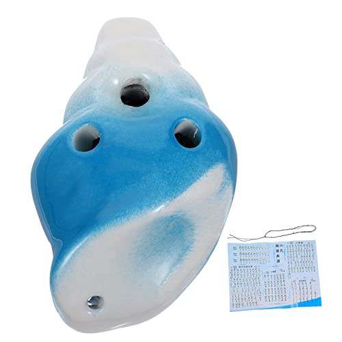 SUPVOX Beginner Ocarina Instrument Set 6-hole Ceramic Conch Ocarina Boys and Girls Practice Wind Instrument Random Style