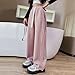 Kids Girls Baggy Wide Leg Pants Pull On Elastic Waist Straight Solid Color Casual Pants Fashion Comfy Pink 6-7 Years
