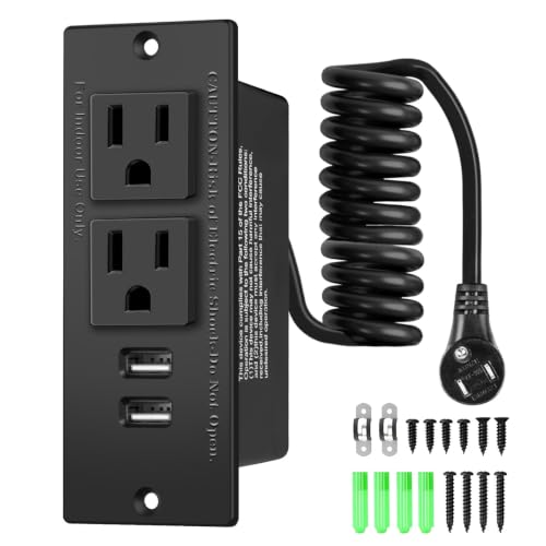 in-Drawer Outlet Kit: Two AC 15Amp Outlets & USB Ports, ETL Listed