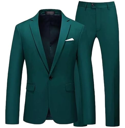 Big Tall Men's 2 Pieces Suit Jacket and Pant Plus Size 1Button Tuxedo Wedding