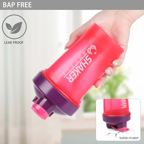 Shaker 400ml portable rose avec bouteille mélangeuse de 414ml