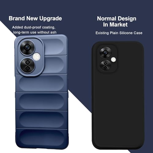 Image of A rtistque Liquid Silicone Stripes Back Cover Case for OnePlus Nord CE 3 Lite 5G | with Camera Protection | with Inner Fabric | Anti Slip Grip | AirBag Case - Blue