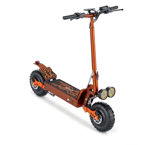 Electric Scooter for Adults, 1000W Peak Motor, 35 Miles of Range Scooter with Seat, 25 MPH Top Speed, 48V 13Ah Battery, Dual Suspension, Foldable E-Scooter with Rear Basket for Cargo, Commuting