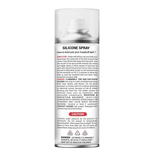 PowerMax Fitness Silicone Oil Lubricant Spray for Treadmill (500ml), Use For Equipment Applications Extra Long Control Flow Applicator Easy To Use On All Treadmills
