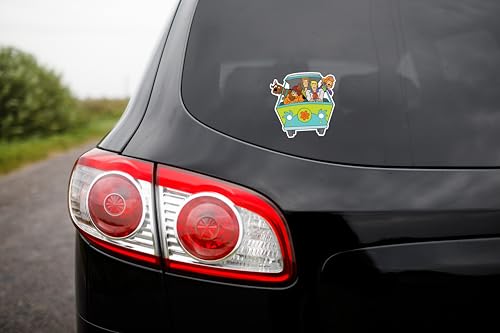 Image of Elektroplate Officially Licensed Scooby-Doo's Mystery Machine Wild Ride 4.2 inch x 4.2 inch Dynamic Decal | Premium Auto-Grade All Weather Vinyl for Car, Water Bottle, Laptop, Cooler, Phone | Made in USA