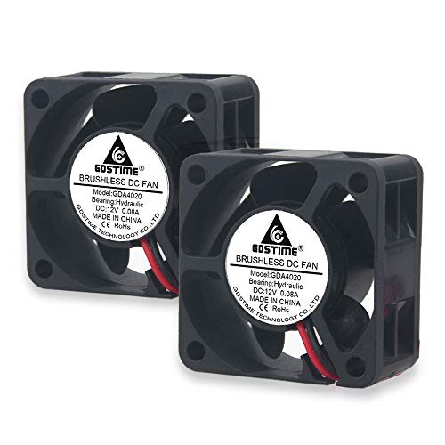 Ventilador 4020 12V GDSTIME de 40mm con conector de 2 pines para refrigeración de chasis juego de 2