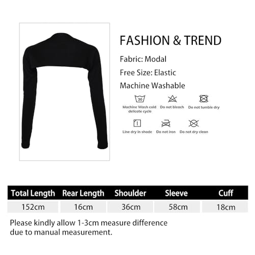 سترة أنيقة بأكمام طويلة وقصة مفتوحة من الأمام لتمارين الباليه والجولف وركوب الخيل والقيادة للنساء من اوريتي، لون أسود