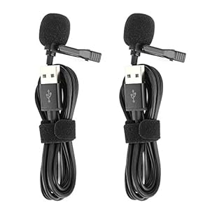 2 stuks USB Lavalier Microfoon Professionele Bedrade Revers Kraag Microfoon met Clip voor Clip-on Microfoon voor PC…