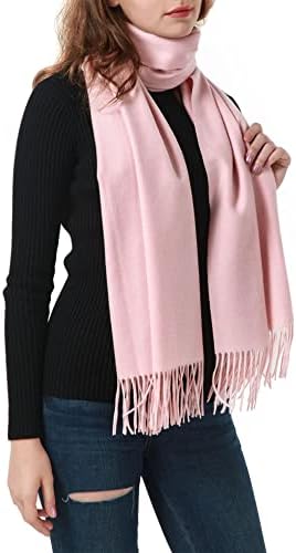 MEANBEAUTY Women Cashmere Feel Scarf Winter Pashnima Shawl Wrap Solid Color Blanket Scarves