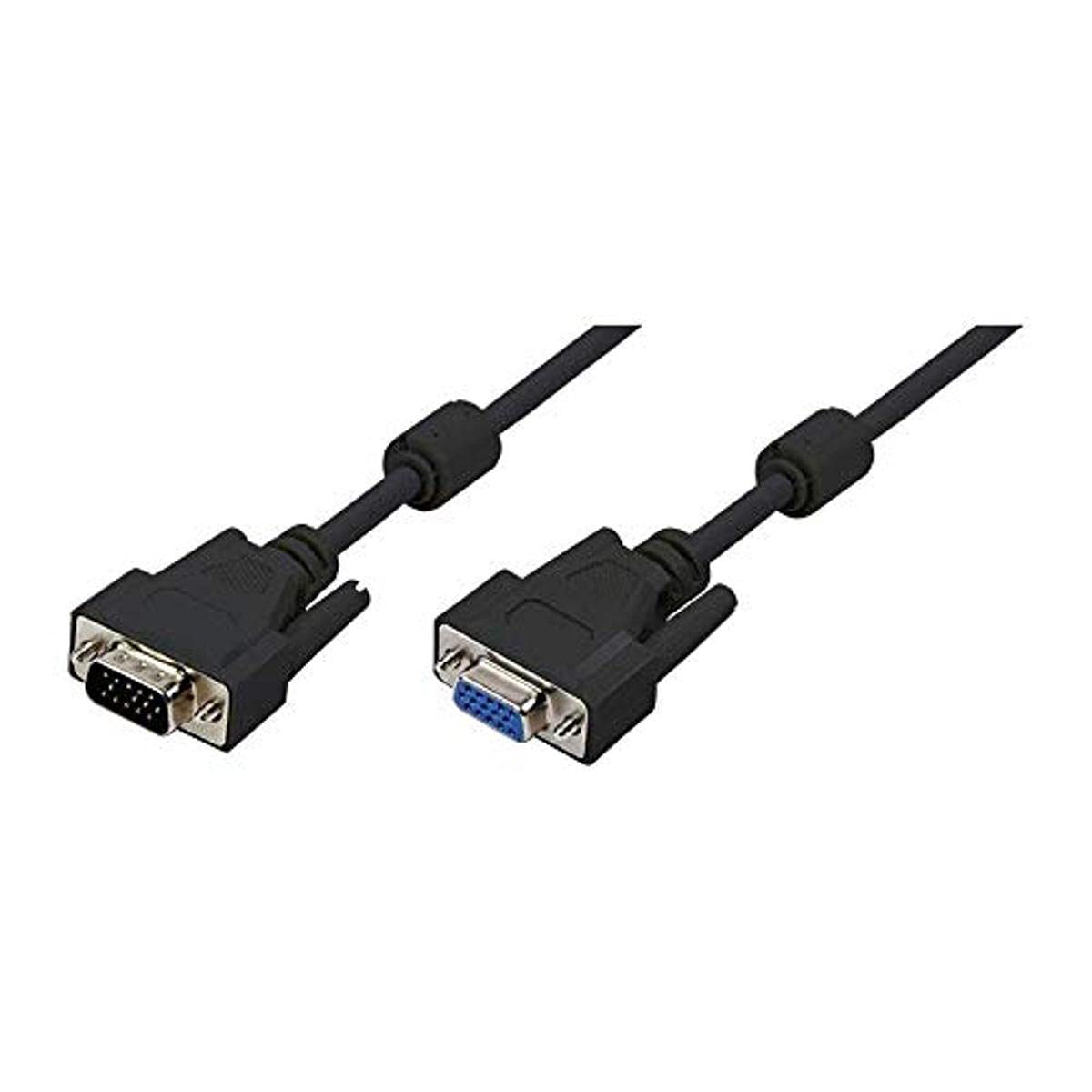 LogiLink CV0006 Câble VGA en ferrite core Mâle/Femelle Double Blindage 5 m Noir
