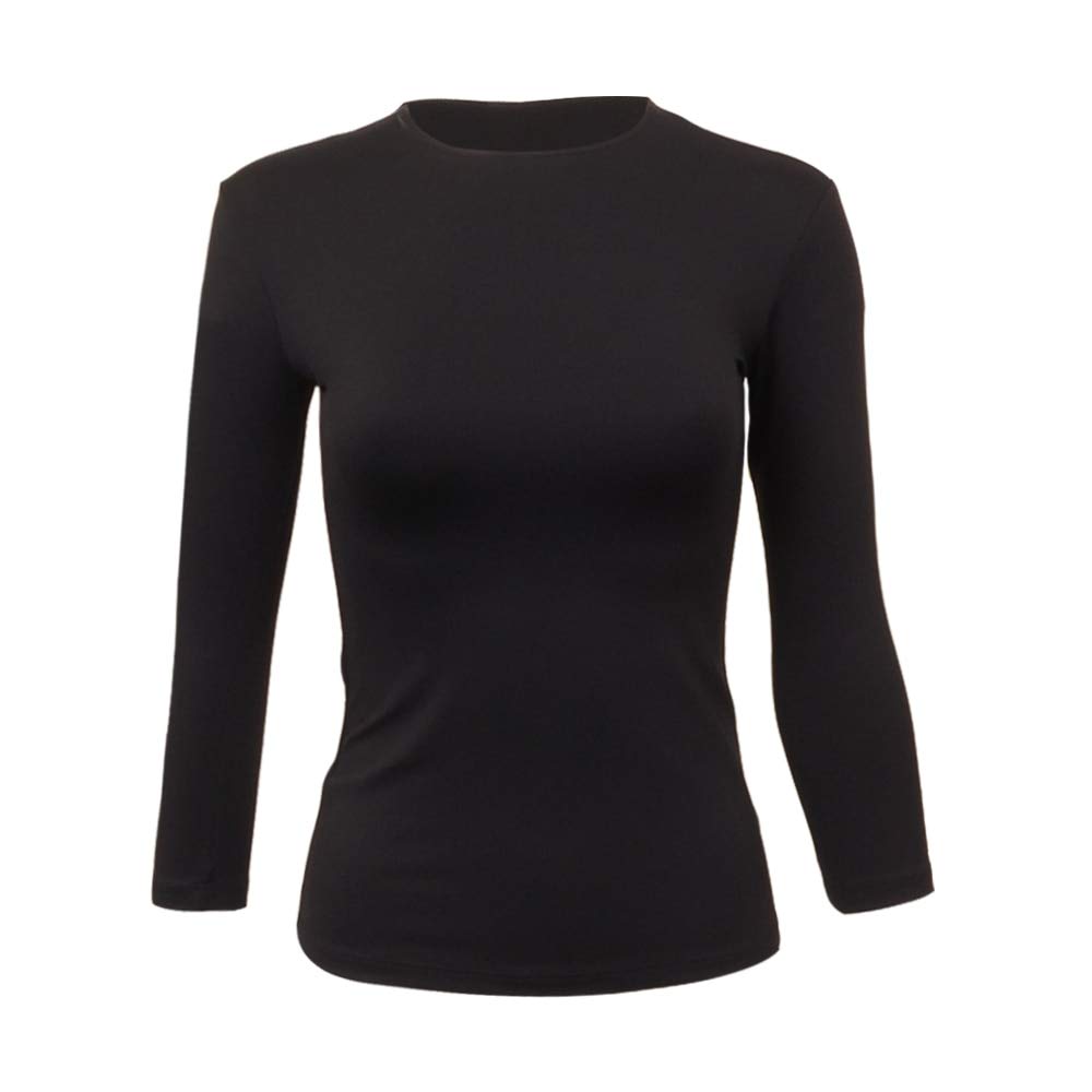 Linda Leal Nylon Three Quarter Sleeve Top