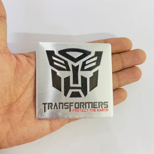 Image of Emblems for Car & Bike Metal Lo.go and Grill Me.tal Lo.go, Auto Accessories for Car Emblem 3D Badge Auto Racing Sport Sticker Grand Tourer Decal. (Trans-FORMERR Square Slim Sticker)
