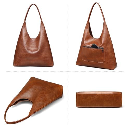 Bolso Hobo para mujer de cuero vegano retro miniatura 3