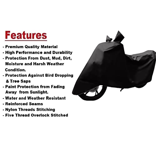 Image of Auto Hub Waterproof Scooty Cover Compatible with Activa 125 Dustproof, UV Protection Two Wheeler Scooty Activa 125 Cover - Zed Black