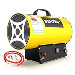 DAHTEC 51,180 Btu/hr Industrial Gas Space Heater Portable Fan Garage Warmer Heater Workshops Hot Air Blower Fuel Consumption 1.09kg/h, Yellow, 15KW