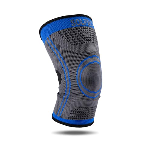 Solpro KneeVantage Knee Pads for Men & Women | Joint Stabiliser for All Sports, Gym & Rehab Workouts | Joint Pain Relief for Active Lifestyle Injury Recovery & Arthritis (Dark Grey/Blue)