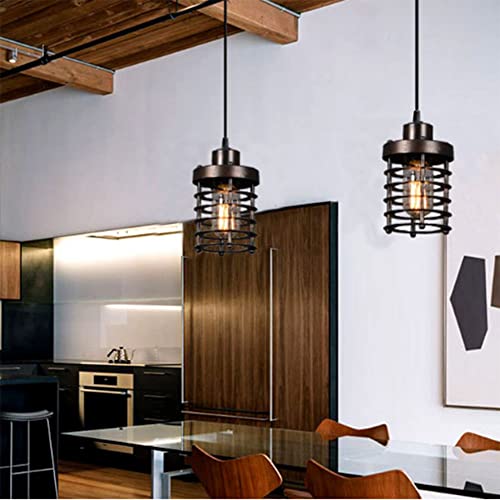 Lustre en fer à une tête E27 au design cercle industriel noir
