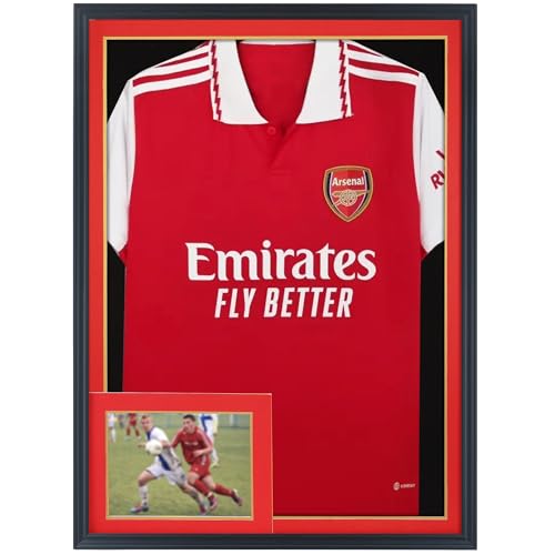 X Large 36 X 26 Sports Jersey Display Frame Case Shadow Box with 98% UV Protection for Baseball Basketball Football Soccer Hockey Shirt and Uniform, 2 Color Options Mat - Black Frame - Thumbnail 6