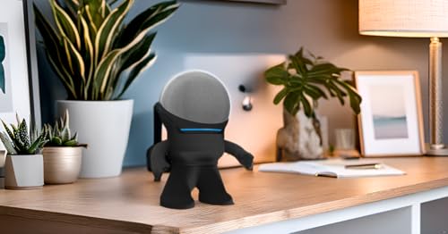 Splin Table Stand Holder Compatible with Amazon Alexa Smart Speaker Echo Dot (4th and 5th gen.) and Apple HomePod Mini, Mr. Bill (Black)
