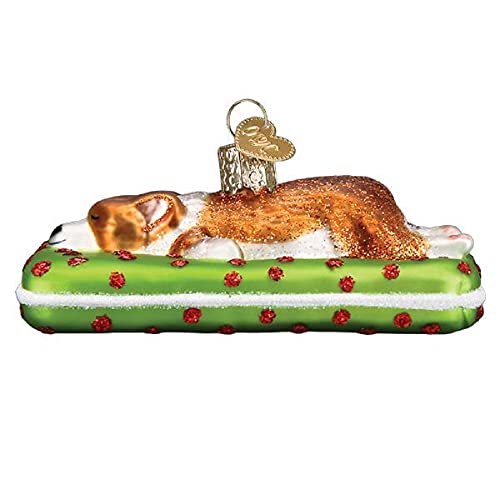 Old World Christmas Sleepy Corgi Glass Blown Ornament