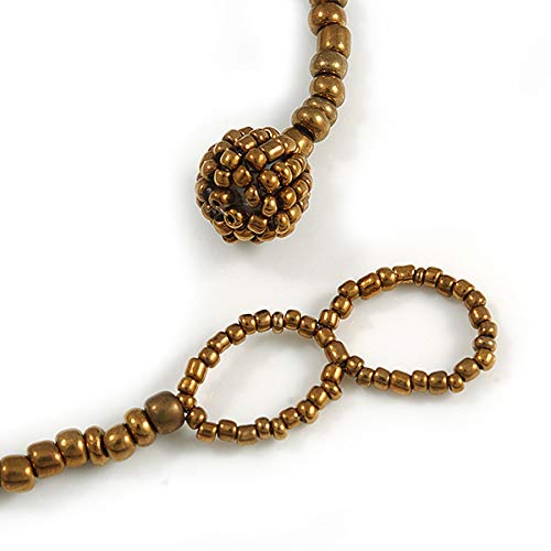 Avalaya Collana con perline di vetro e frangia in