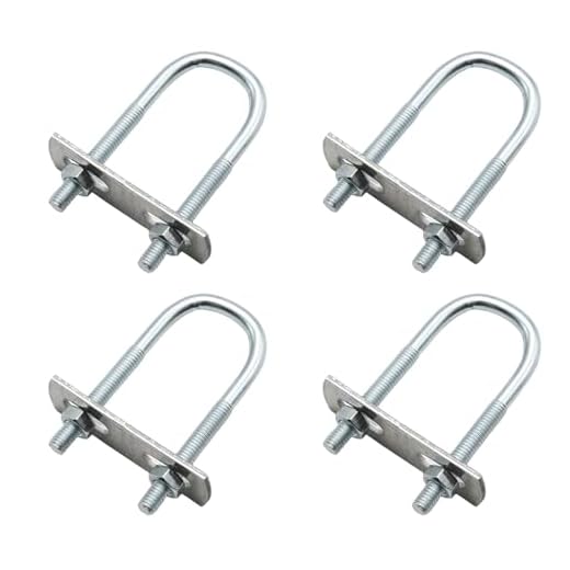 Yucenora 4 Sets M6 Round U-Bolts, 0.98"(25mm) Inner Width 2.76"(70mm) Length U Bolts U Clamps with Plate and Nuts for Trailers, Boats(M6, 25 * 70)